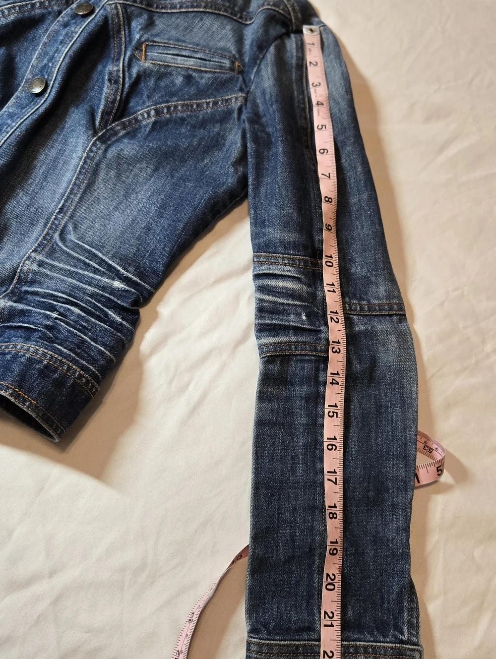 Vintage Armani Exchange Distressed Denim Jacket In A Fitted Size Medium - Picture 8 of 9